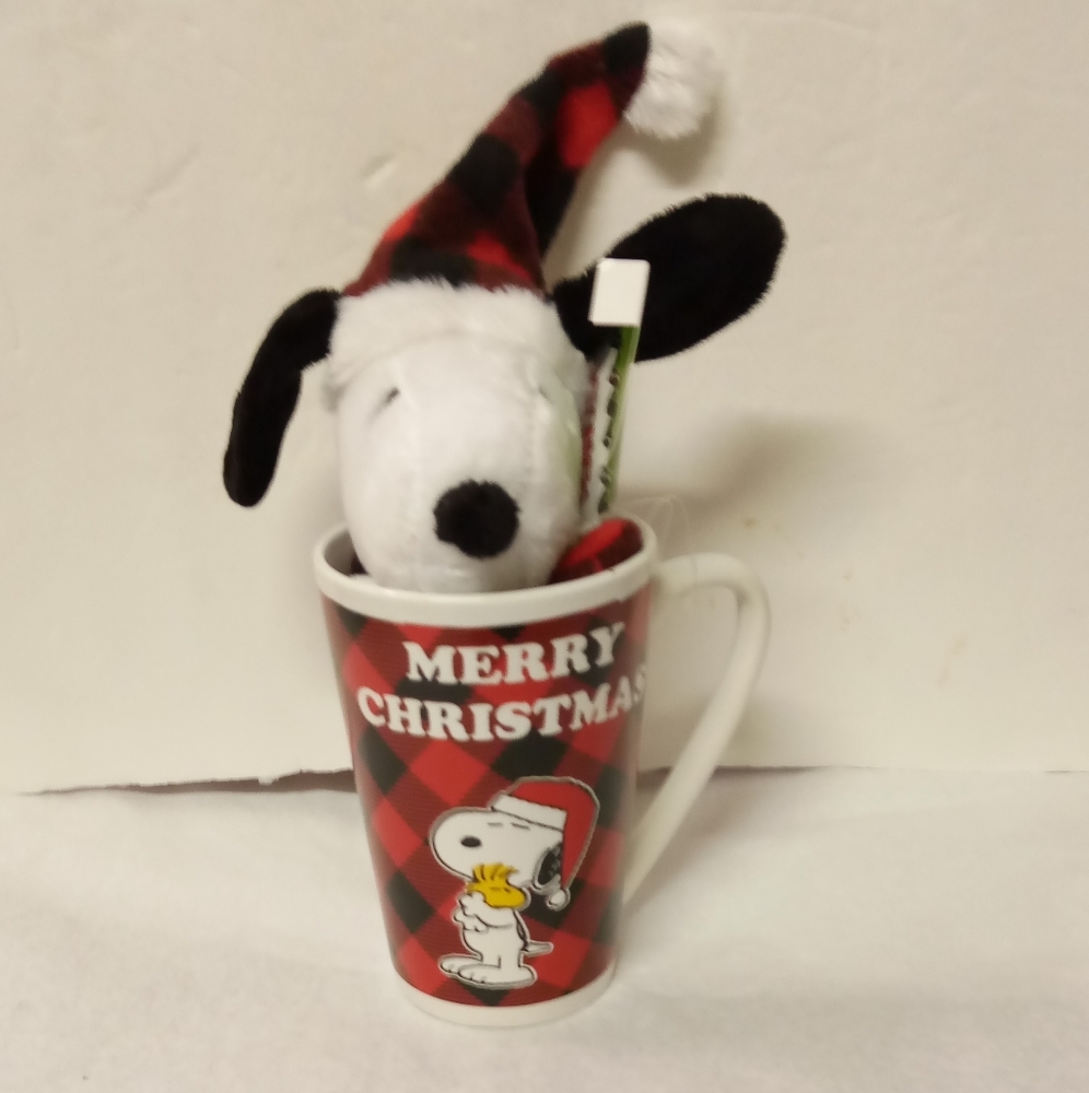 🆕 Stuff Plush Snoopy Dog in Mug Ceramic Giftset 12 oz